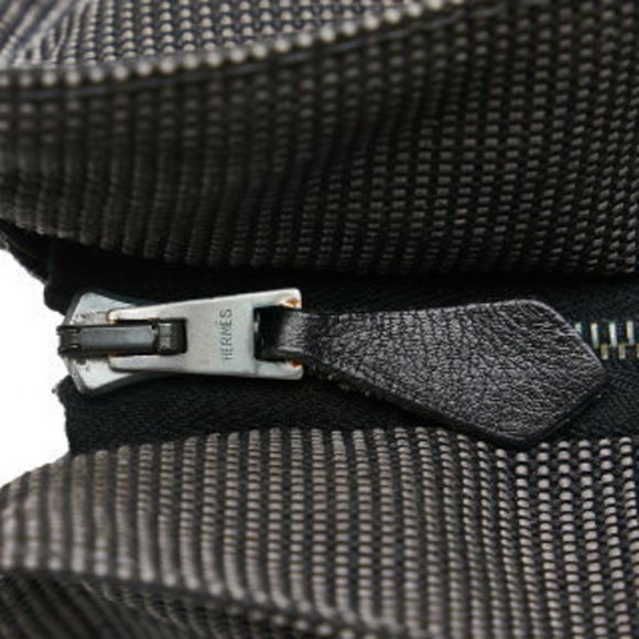 Hermes Yale Line Pouch MM Clutch Bag Shoulder Grey Canvas - Picture 6 of 9